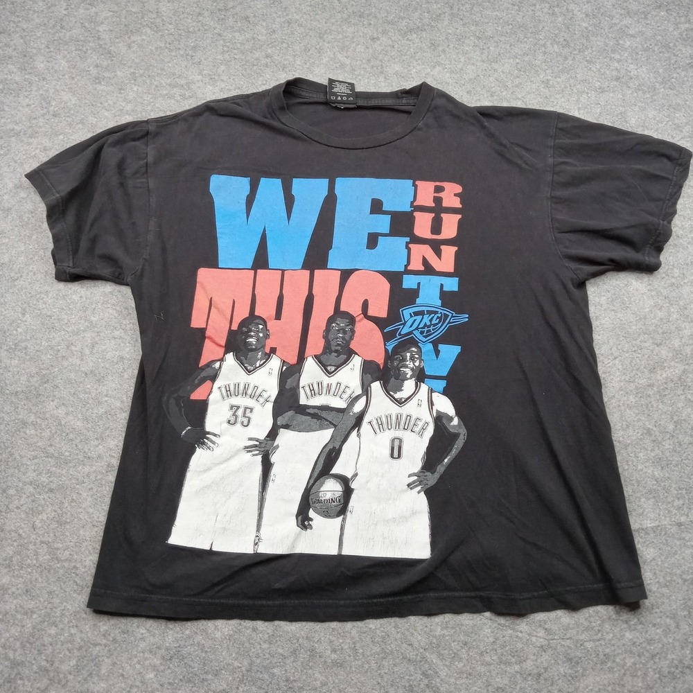 Oklahoma City Thunder Shirt Mens XL Black NBA Basketball We Run This Graphic Tee